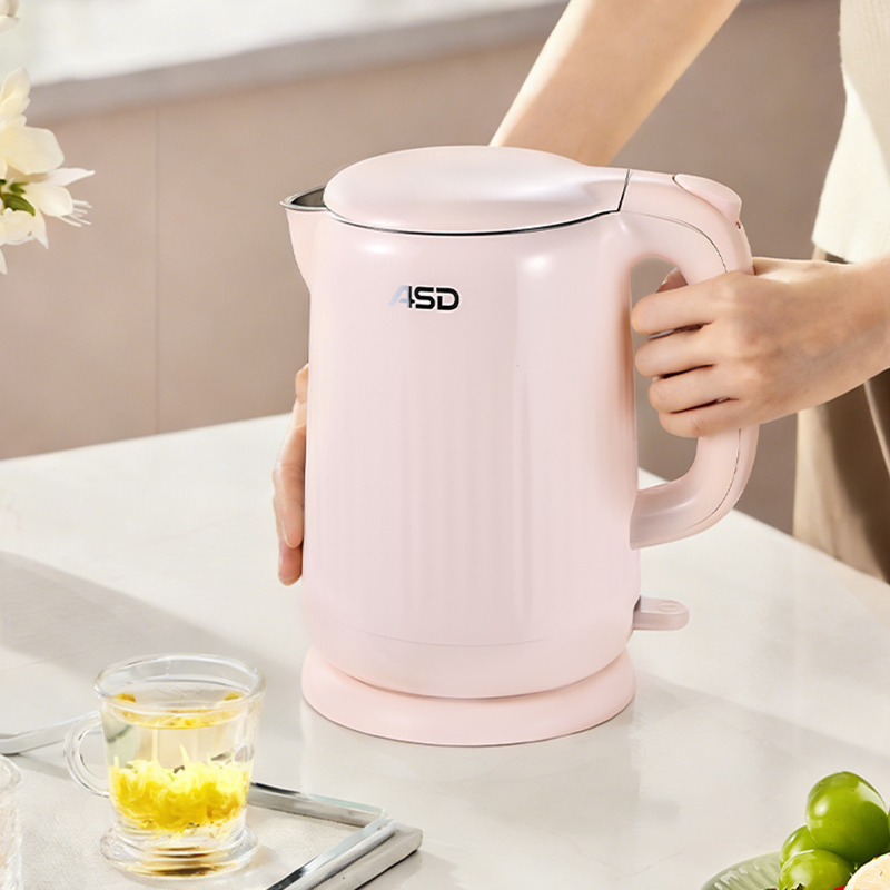 爱仕达（ASD）电热水壶家用1.5L容量烧水壶304不锈钢内胆大开水壶一体无缝内胆外塑内钢办公室家用电水壶