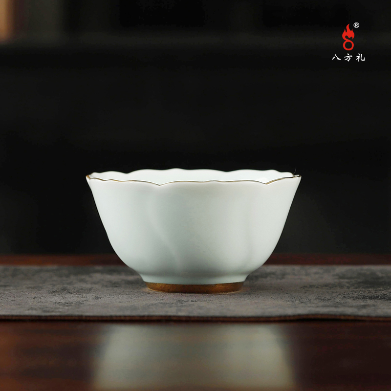 八方礼莲花主人杯家用简约陶瓷单杯（影青）BFL2023-18