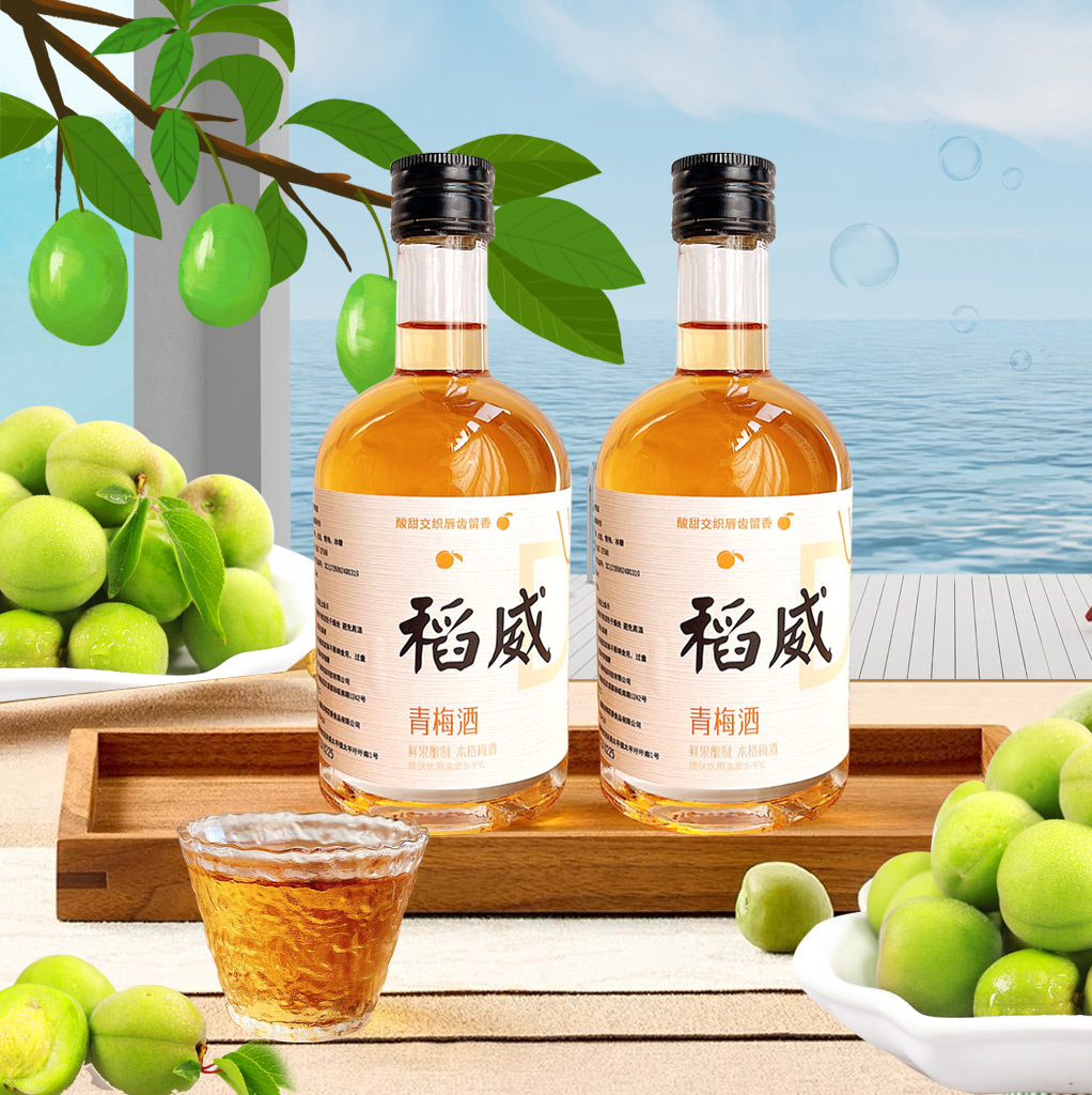稻威青梅酒12度配送手提袋高颜值微醺聚会送礼375ml*2瓶