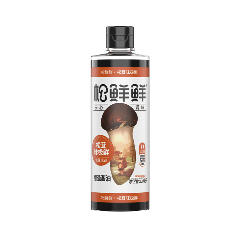 松鲜鲜松茸味极鲜家用0添加酱油生抽炒菜蘸食清蒸鲜酱油
